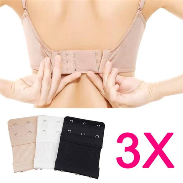 3Pcs Bra Extender 2/3 Hook Ladies Bra Extension Strap Underwear Strapless Buckle